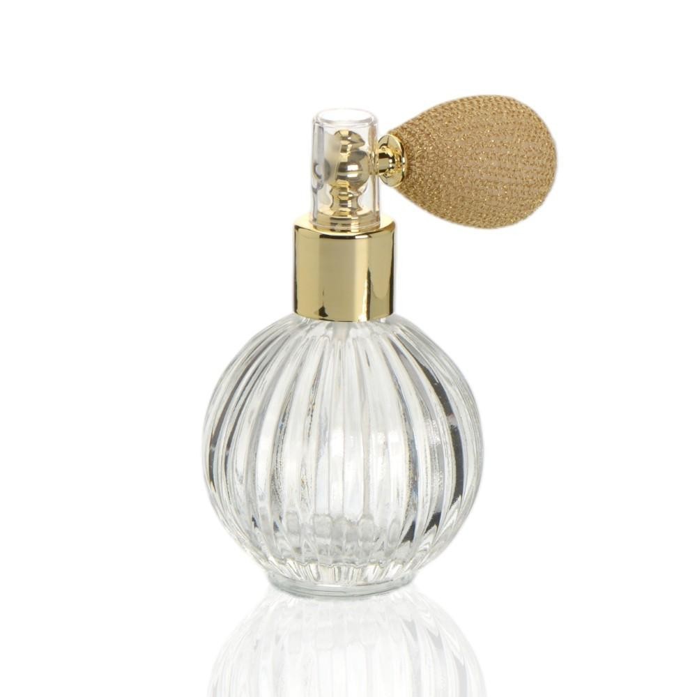 PROFUMATORE AMPOLLA RIGATA ORO VETRO 100ML.